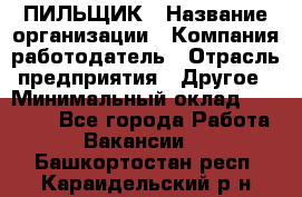 ПИЛЬЩИК › Название организации ­ Компания-работодатель › Отрасль предприятия ­ Другое › Минимальный оклад ­ 35 000 - Все города Работа » Вакансии   . Башкортостан респ.,Караидельский р-н